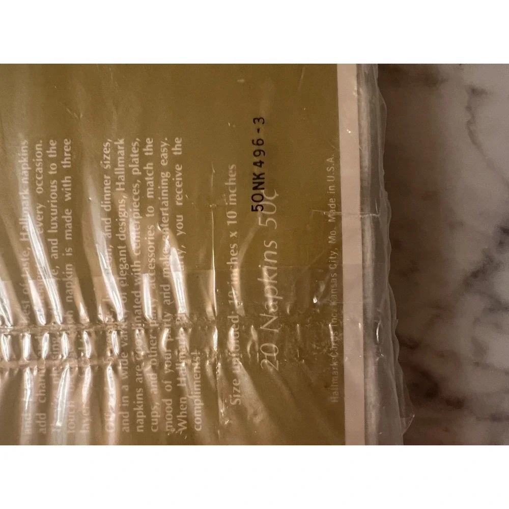 Vintage Hallmark Flower Napkins Set of‎ 20 New Sealed Package